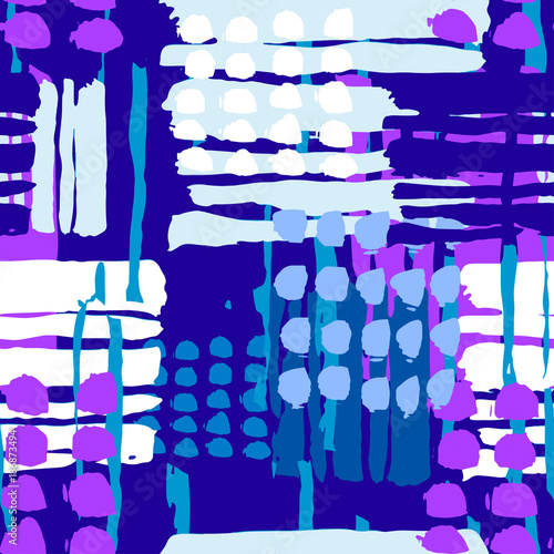 Geometric curved lines graffiti seamless hand craft expressive ink hipster pattern.