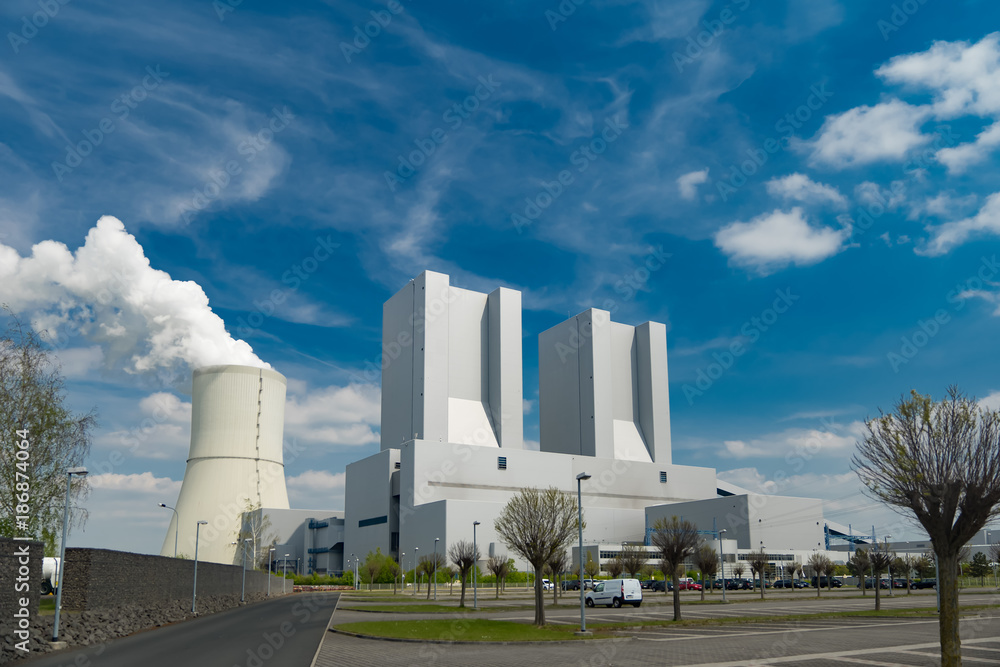 E-Werk, modernstes Braunkohle Kraftwerk Lippendorf in Neukieritzsch, Sachsen bei Borna 