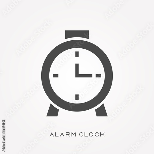 Silhouette icon alarm clock