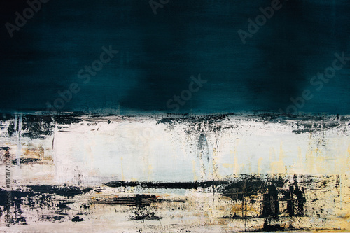 abstract blue acrylic painting on canvas photo