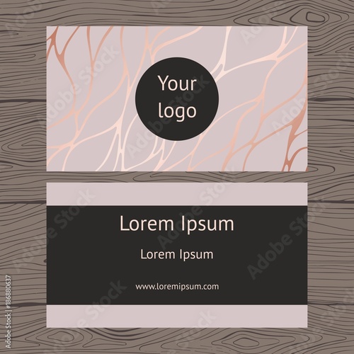 Business card. Background with imitation of rose marble