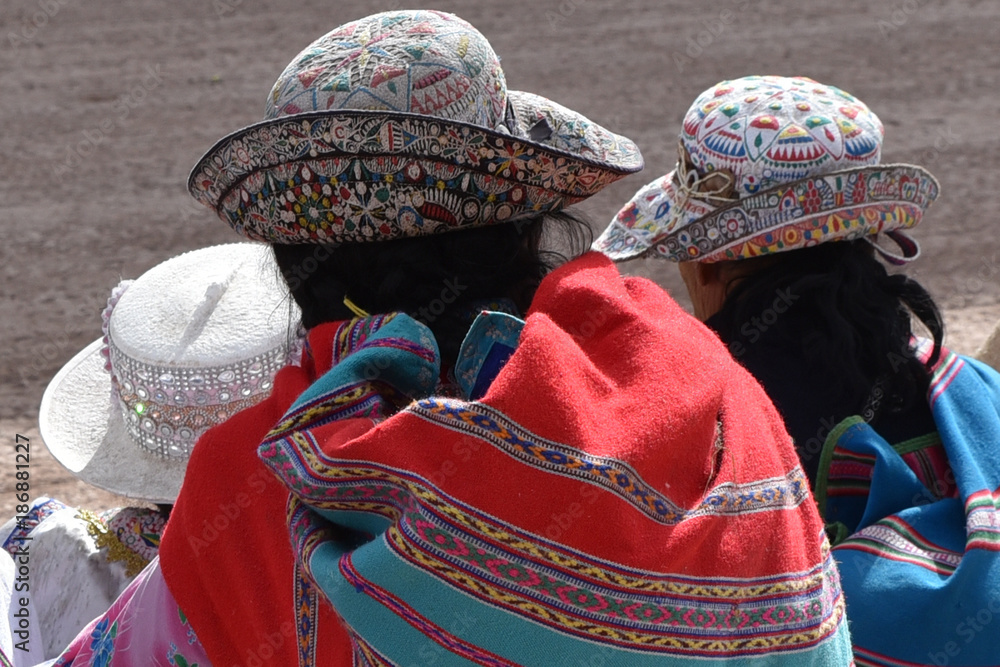 Chapeaux péruviens à Chivay au Pérou Stock Photo | Adobe Stock