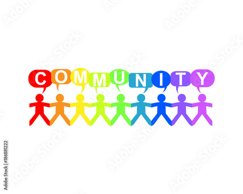 Community Paper People Speech Rainbow
