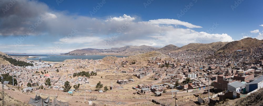 Puno city panoramic view,Peru
