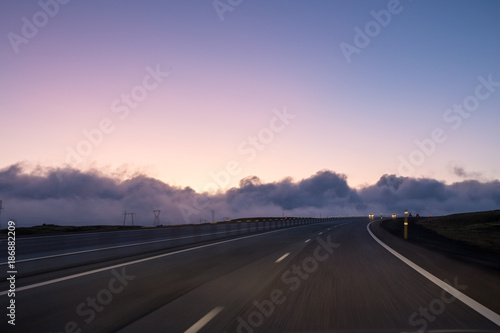 drive to Rejkjavik at dusk © fotocebi