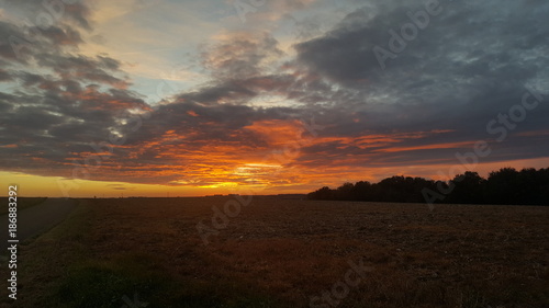 Coucher de soleil sur la campagne