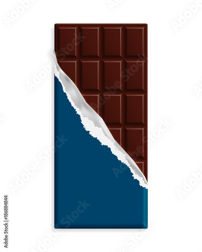 Dark bitter chocolate bar in a blue wrapper