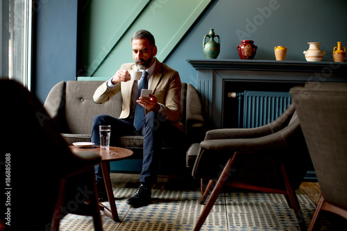 Handsome bearded businessma...