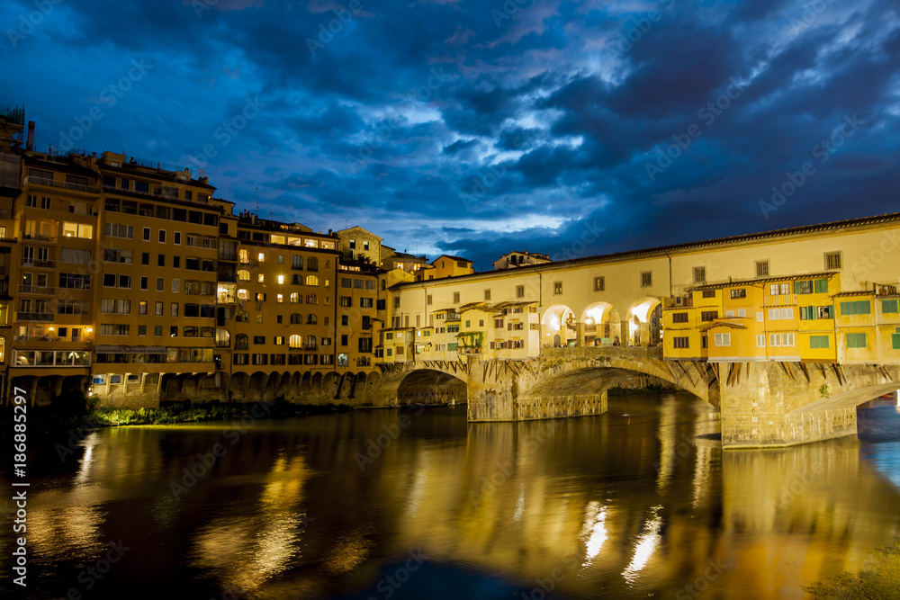Ponte Vecchio on Arno river in Florence, Italy