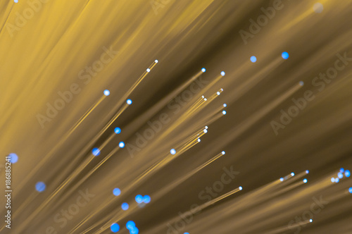 Blue optical fibre close up macro shot for background image .