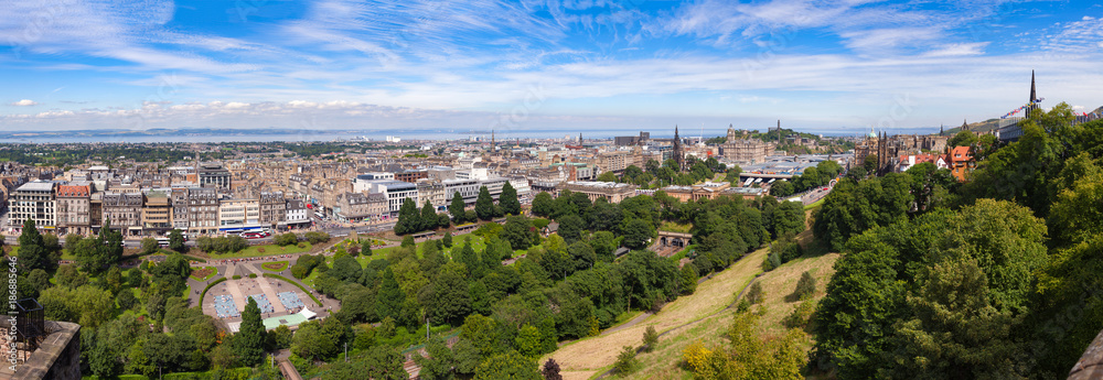 Edinburgh cityscape panorama Scotland UK
