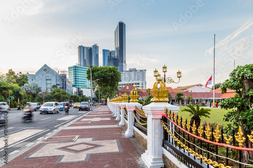 Εκτύπωση καμβά Cityscape with gate Gedung Negara Grahadi building in Surabaya, East Java , Indo