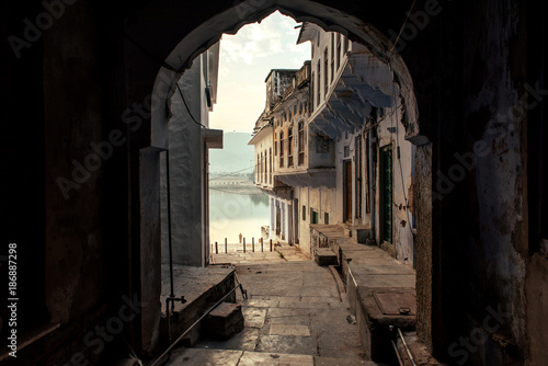 The city of a thousand temples. Pushkar, India. A view of the sa photo