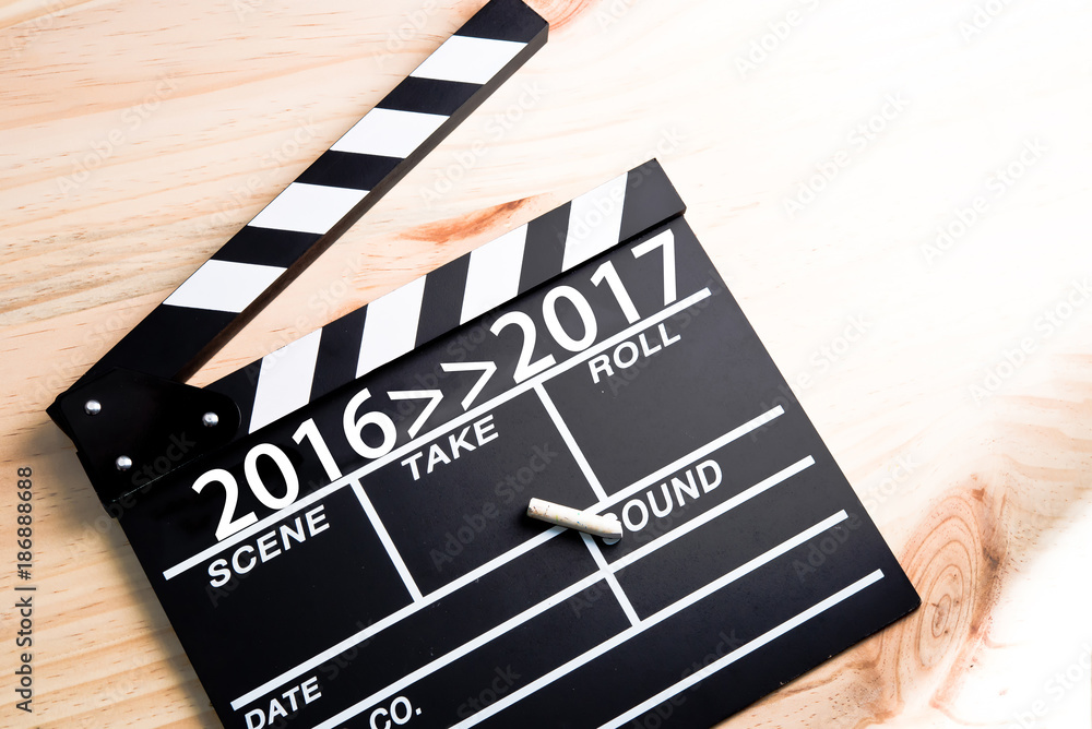Obraz premium clapper board on wood