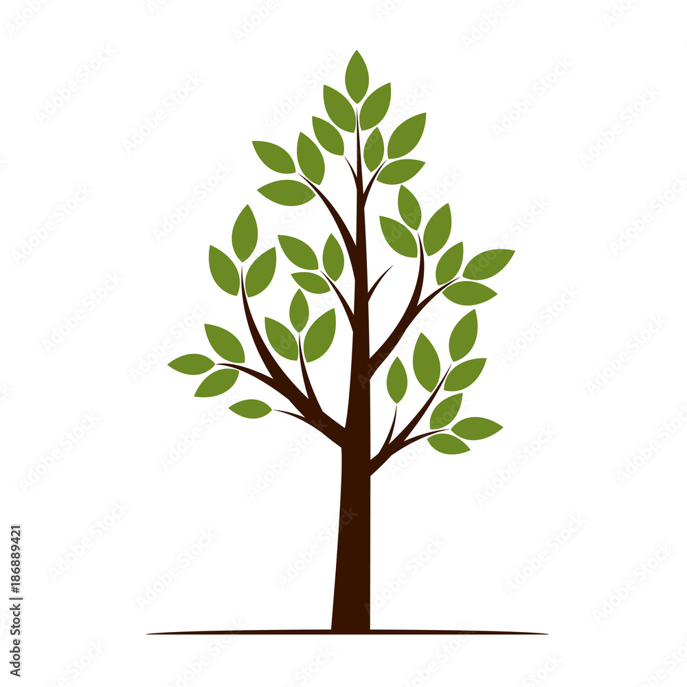 Green Tree with Leaves. Vector Illustration. Green Tree with Leaves. Vector Illustration.