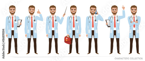 Doctor character set of poses