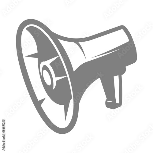 Illustration of megaphone. Monochrome style. isolated on white background.