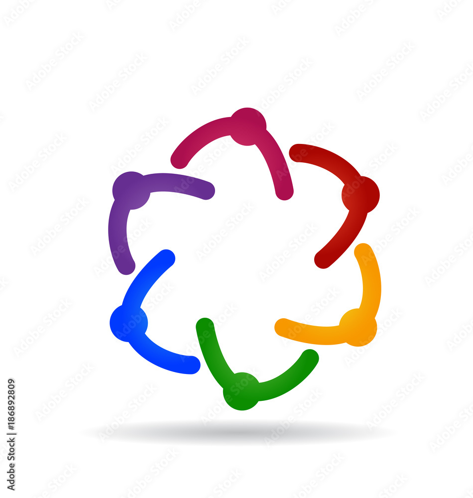 Fototapeta premium People using teamwork to achieve their goals, icon