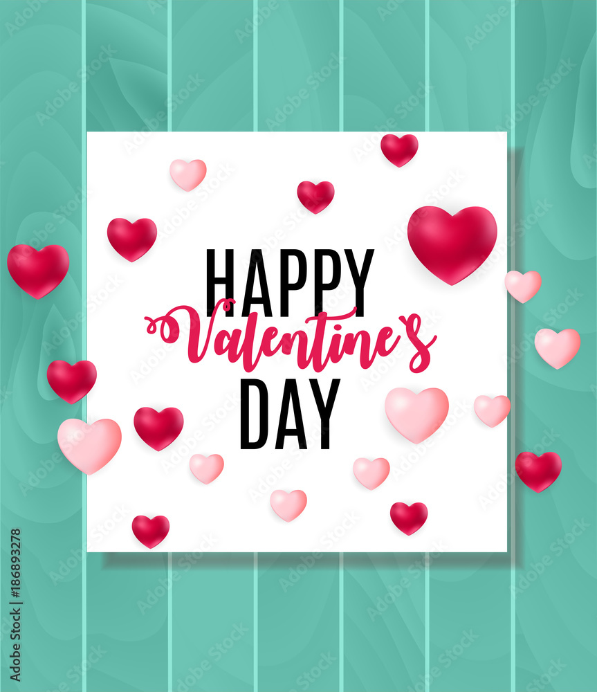 Happy Valentine`s Day Card with Heart. Vector Illustration Happy Valentine`s Day Card with Heart. Vector Illustration