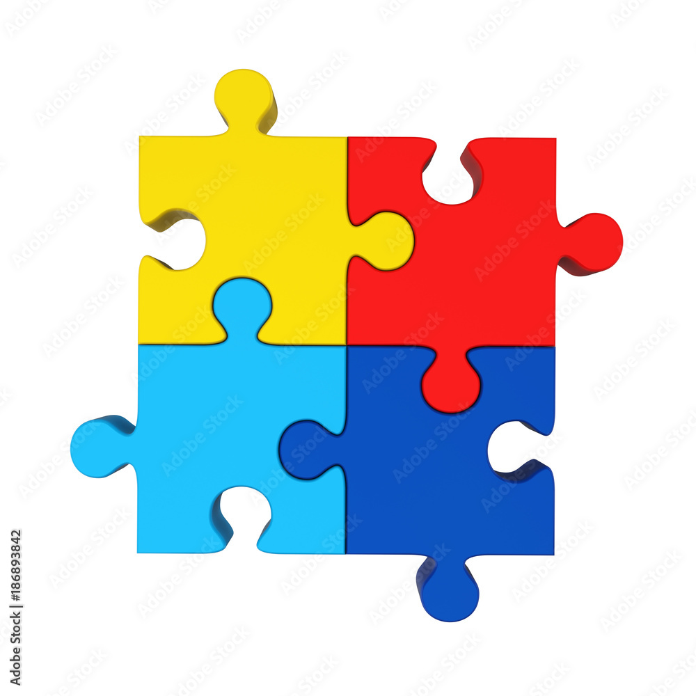 Colorful Jigsaw Puzzle Isolated Colorful Jigsaw Puzzle Isolated