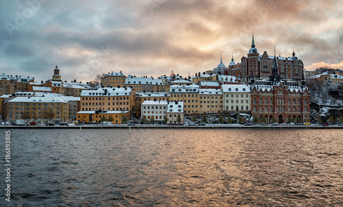 Stockholm city on a winter ...