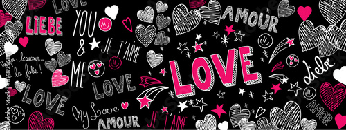 Love doodles background