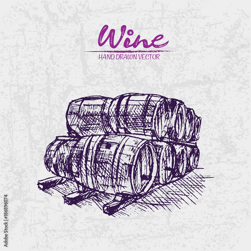 Digital color vector detailed line art purple