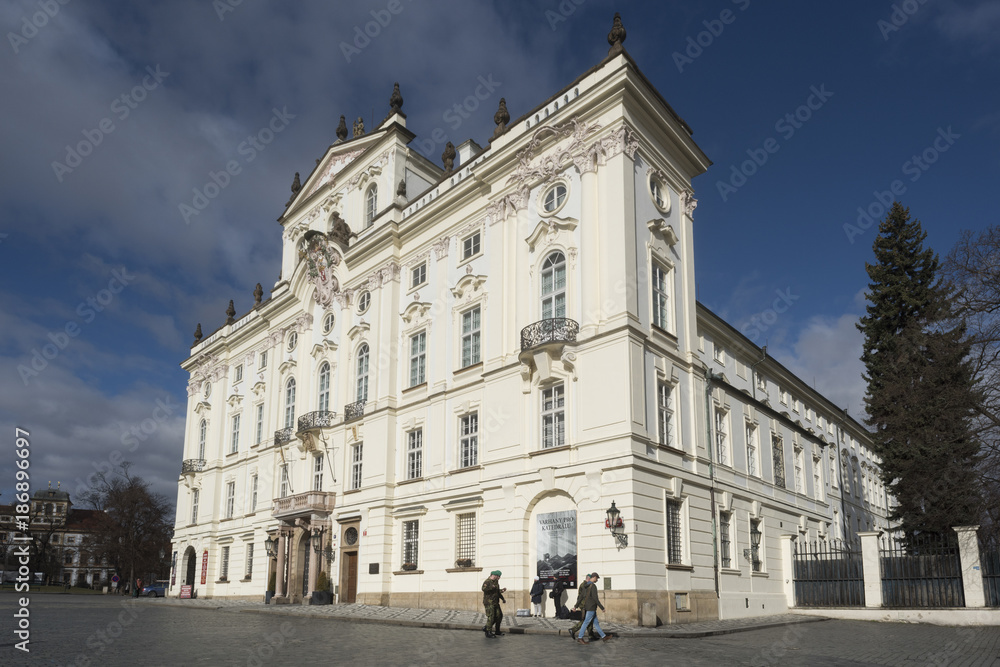 Facade of Archbishop's Palace near Prague Castle, Hradcany Square, Prague, Czech Republic