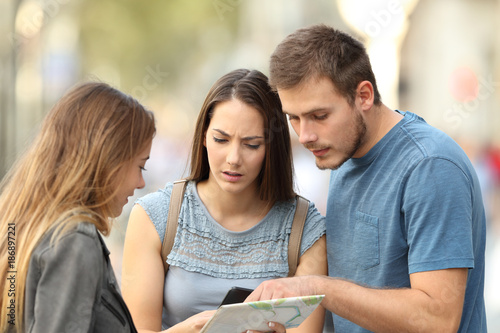 Couple of tourists asking for help on the street