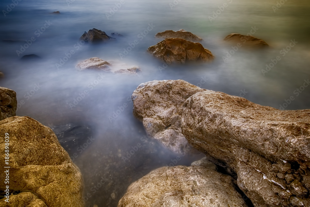 Obraz premium long exposure of sea and rocks