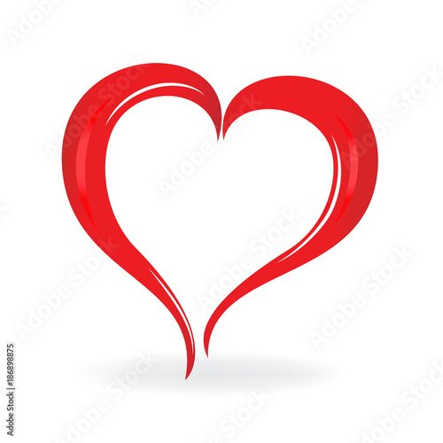 Heart love. Valentines symbol logo