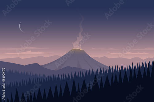 Landscape and Volcano
