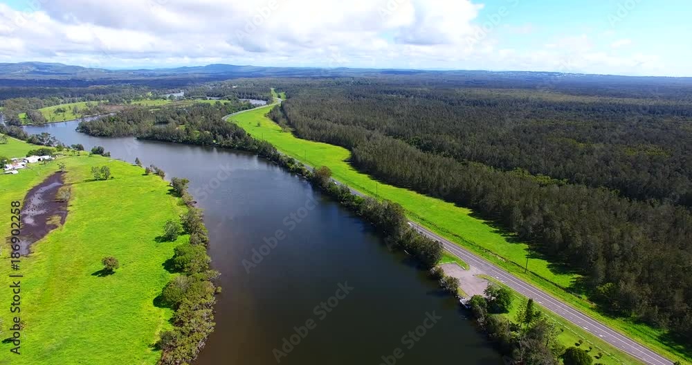 Vast river landscape in Australia, aerial
