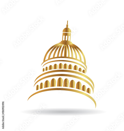 Capitol gold building icon