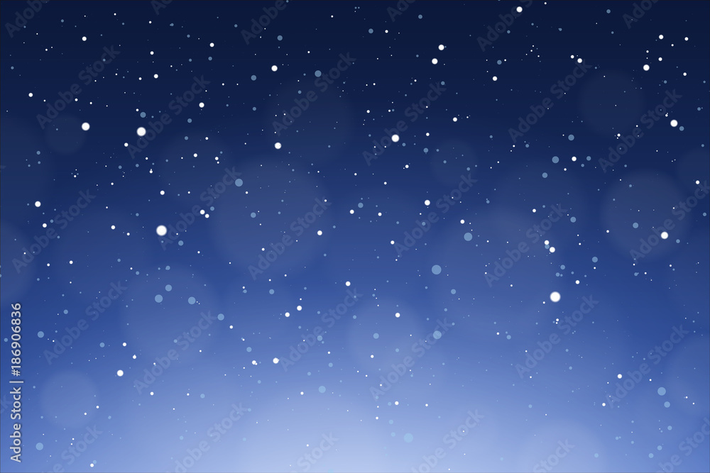 Falling snow background. Winter snowed sky vector illustration