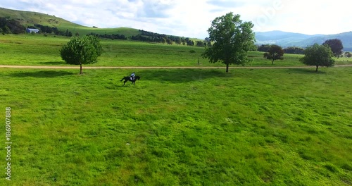 Aerial, horse riding in Australia