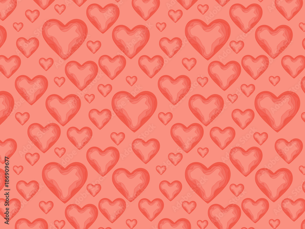 Seamless vector heart pattern. Love Valentines concept