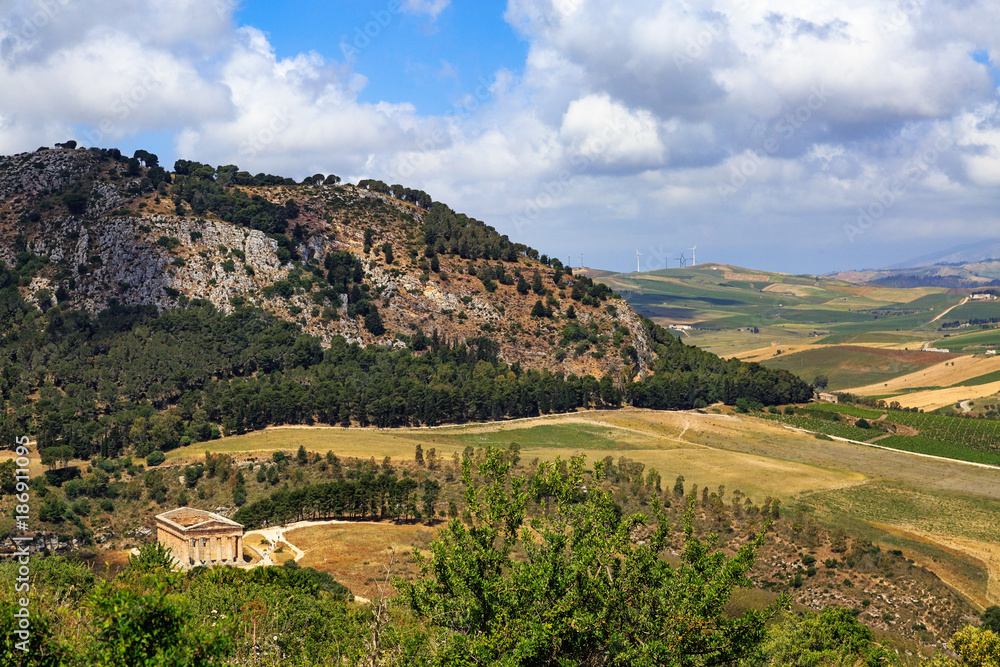 Segesta Sicily Italy View of Temple Ruins