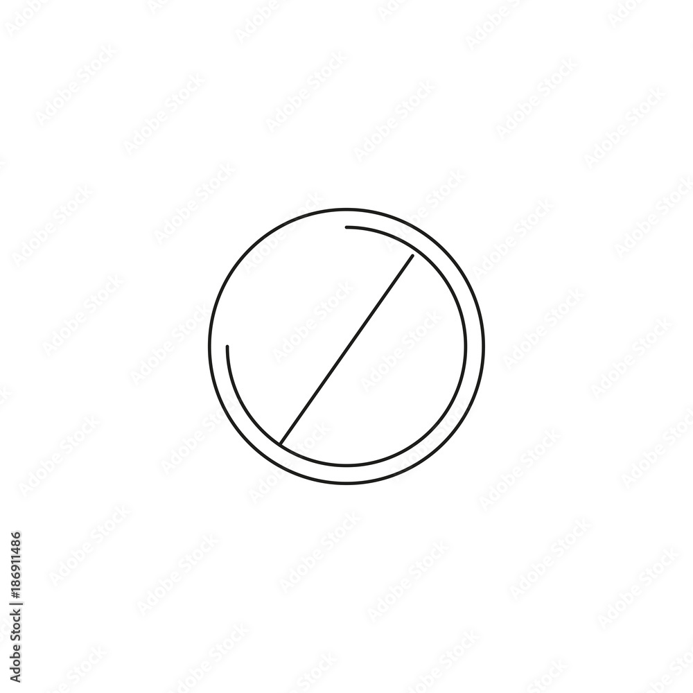 Do not entry line icon; prohibition sign; forbidden not allowed; vector graphics; a linear pattern on a white background; eps 10. Do not entry line icon; prohibition sign; forbidden not allowed; vector graphics; a linear pattern on a white background; eps 10.
