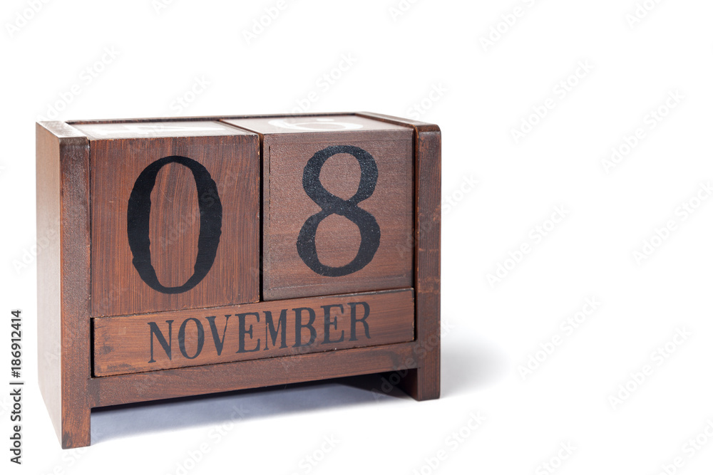 Wooden Perpetual Calendar set to November 8th Wooden Perpetual Calendar set to November 8th