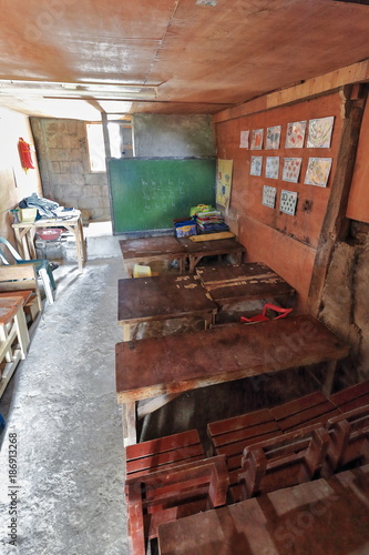 Elementary school in Poitan barangay. Banaue town-Ifugao province-Philippines. 0073 photo