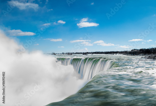 Long Exposure of Niagara Falls in winter.