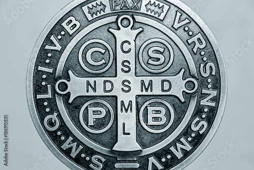 Saint Benedict medal symbol photo