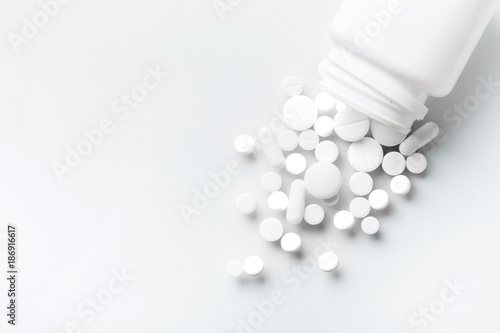 Pharmacy theme, medicine tablets. photo