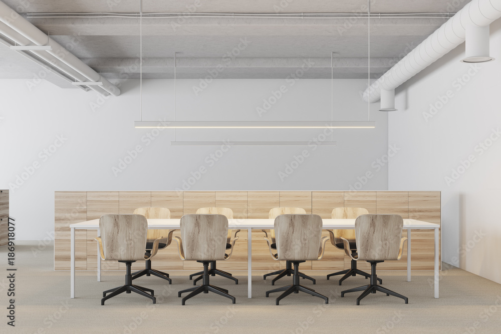 Fototapeta premium Wooden meeting room interior