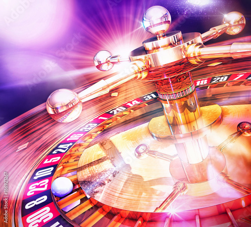 Canvas Print 3D rendering of a roulette