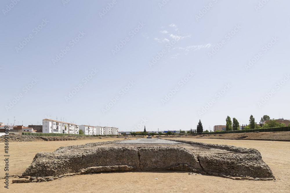 Central Spine of the Roman Hypodrome of Merida, Spain