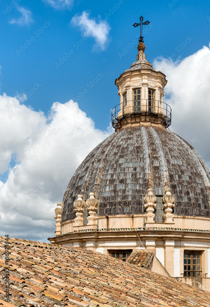 Fototapeta premium View of Santa Caterina church dome in Palermo, Sicily, Italy