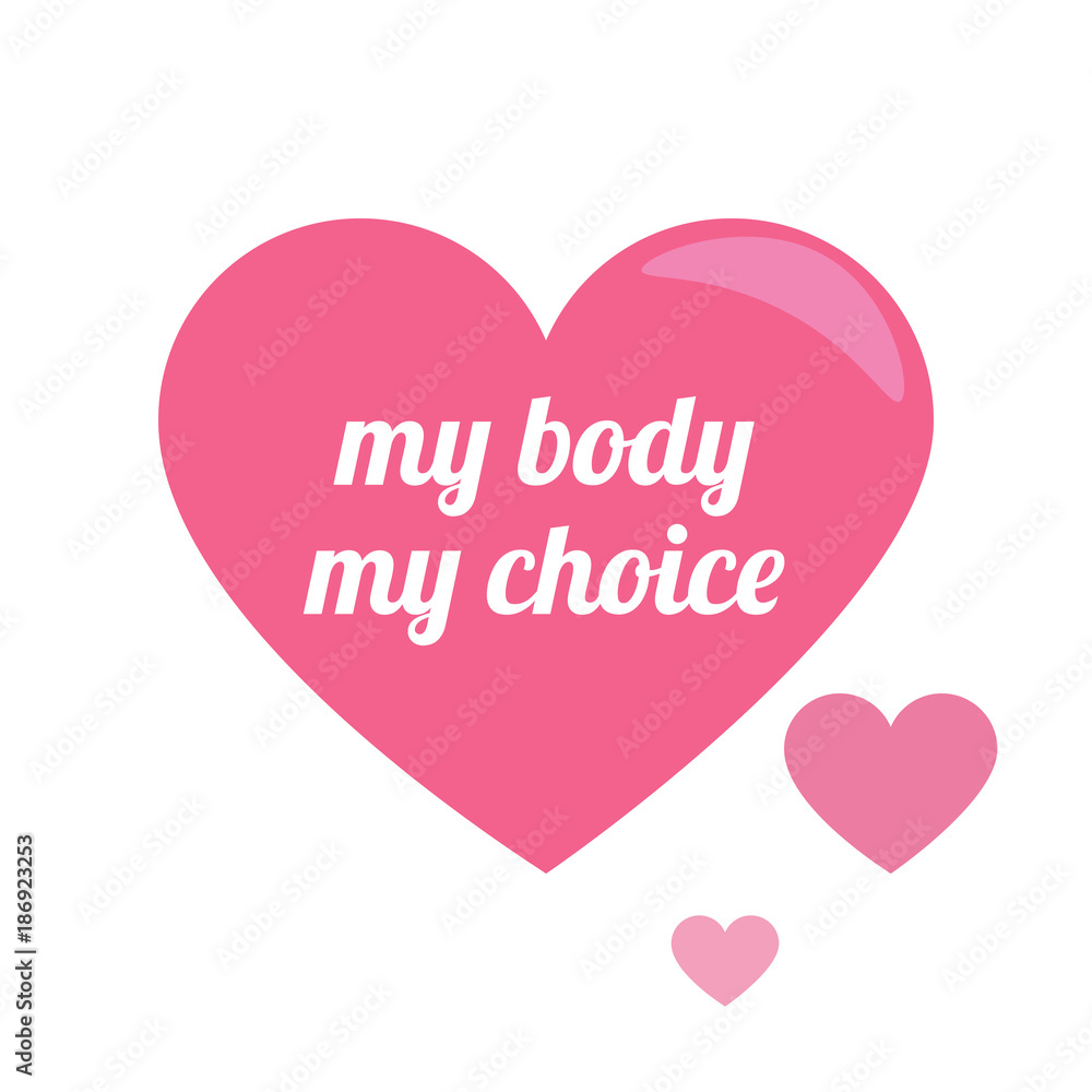 My body my choice.  The slogan of feminism and body positive. Female Venus Sign