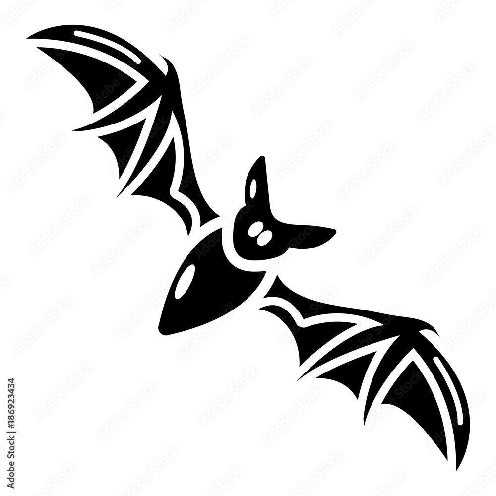 Obraz premium Bat icon, simple black style